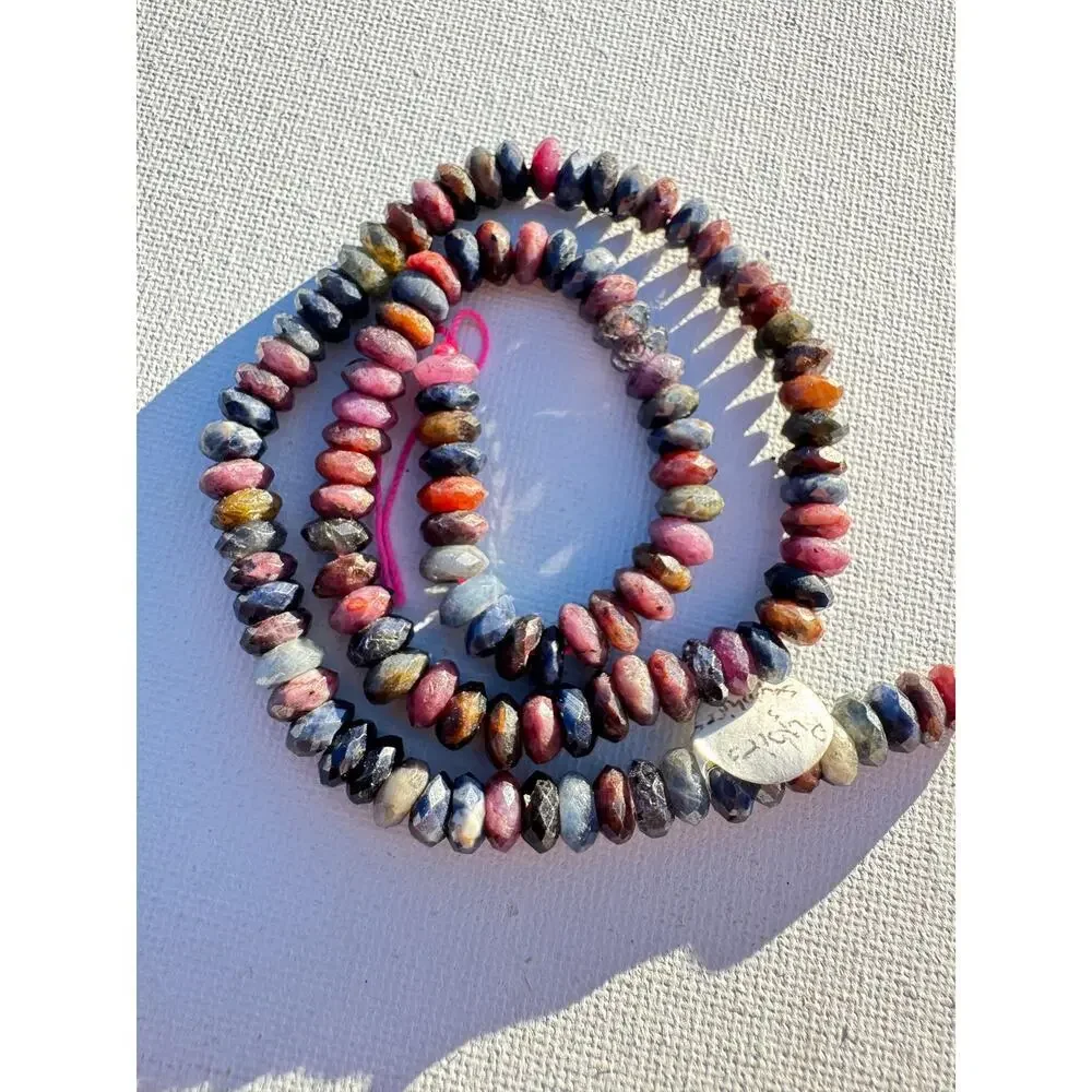 Ruby and Sapphire Bead Strands 15.5” 7mm (3 available)